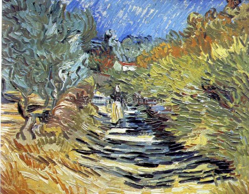 林中小路上的女人 - 文森特·威廉·梵高